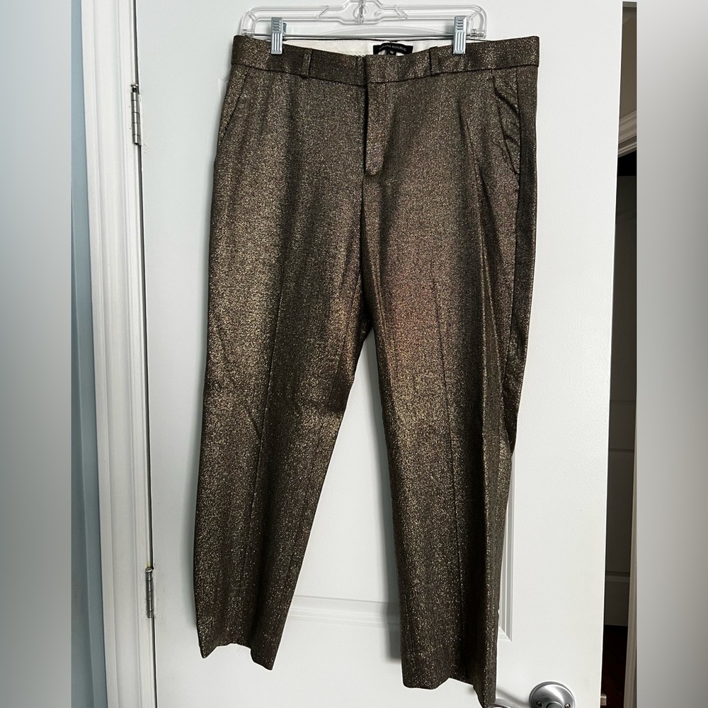 Women's Metallic Black Gold Pants